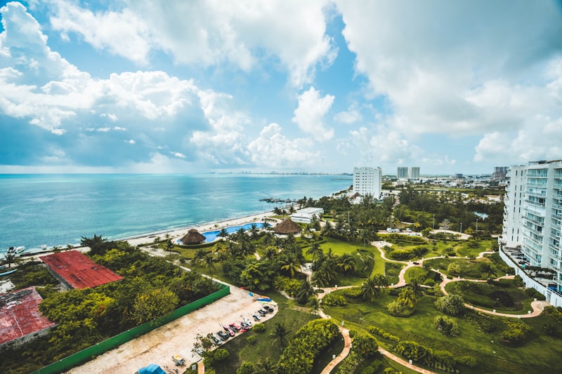 Beach shoreline in Cancun, Mexico